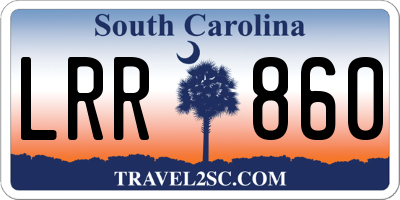 SC license plate LRR860