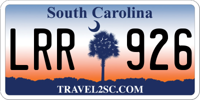 SC license plate LRR926