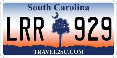 SC license plate LRR929