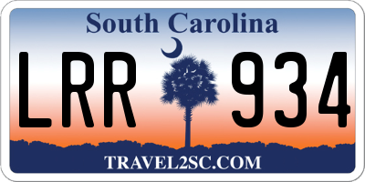 SC license plate LRR934