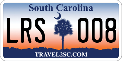 SC license plate LRS008