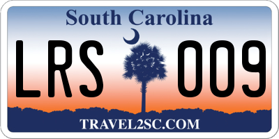 SC license plate LRS009