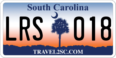 SC license plate LRS018