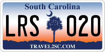 SC license plate LRS020