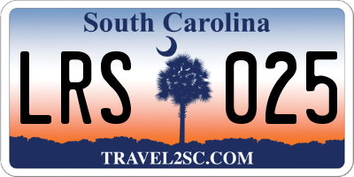 SC license plate LRS025