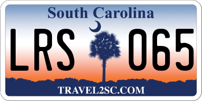 SC license plate LRS065