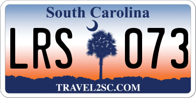 SC license plate LRS073