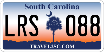 SC license plate LRS088