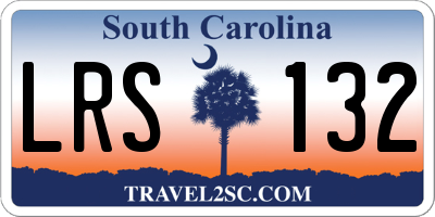 SC license plate LRS132