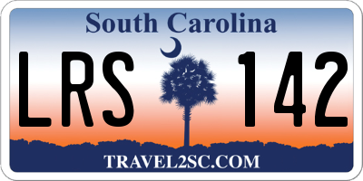 SC license plate LRS142