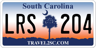 SC license plate LRS204