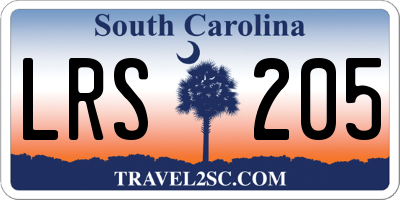 SC license plate LRS205