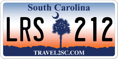SC license plate LRS212