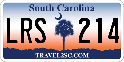 SC license plate LRS214