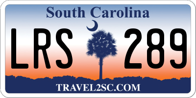 SC license plate LRS289