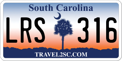 SC license plate LRS316