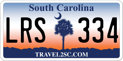 SC license plate LRS334