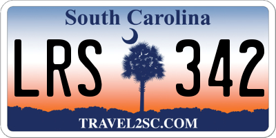 SC license plate LRS342