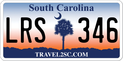 SC license plate LRS346
