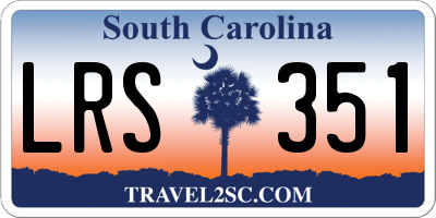SC license plate LRS351