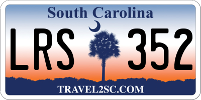 SC license plate LRS352