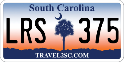 SC license plate LRS375