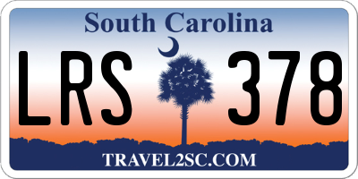 SC license plate LRS378