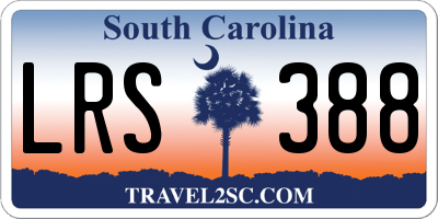SC license plate LRS388
