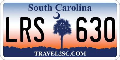 SC license plate LRS630