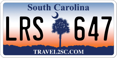 SC license plate LRS647