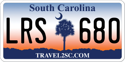 SC license plate LRS680