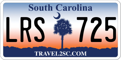 SC license plate LRS725