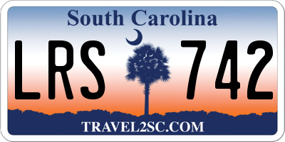 SC license plate LRS742