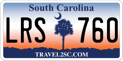 SC license plate LRS760