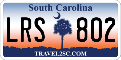 SC license plate LRS802