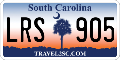 SC license plate LRS905