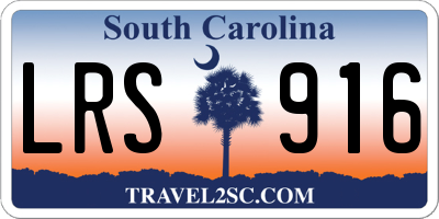 SC license plate LRS916