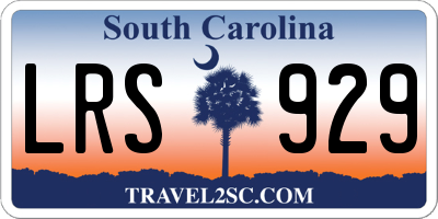 SC license plate LRS929