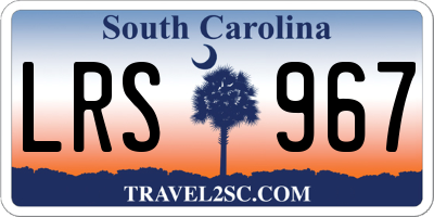 SC license plate LRS967