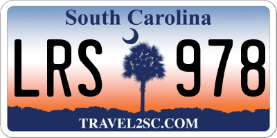 SC license plate LRS978