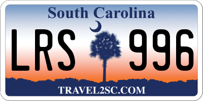 SC license plate LRS996