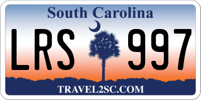 SC license plate LRS997