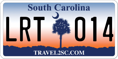 SC license plate LRT014