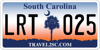 SC license plate LRT025