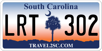 SC license plate LRT302