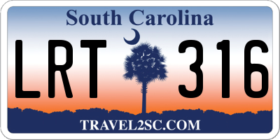 SC license plate LRT316