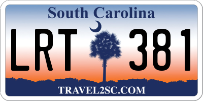 SC license plate LRT381
