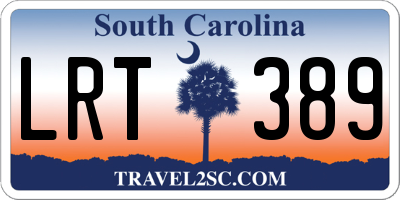 SC license plate LRT389