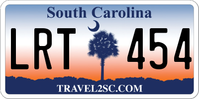 SC license plate LRT454