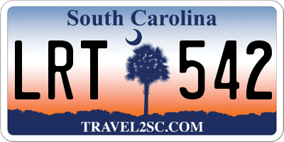 SC license plate LRT542